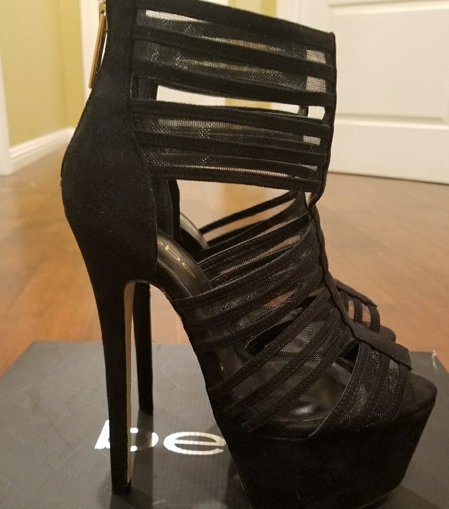 Bebe Madie Suede Sandals in Black